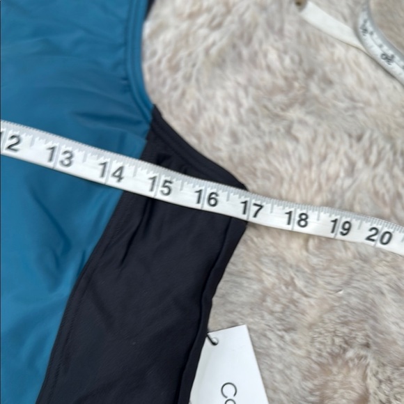 Calvin Klein | Standard Front Shirring Colorblock Panel One Piece, Size 14, NWT - Picture 7 of 15